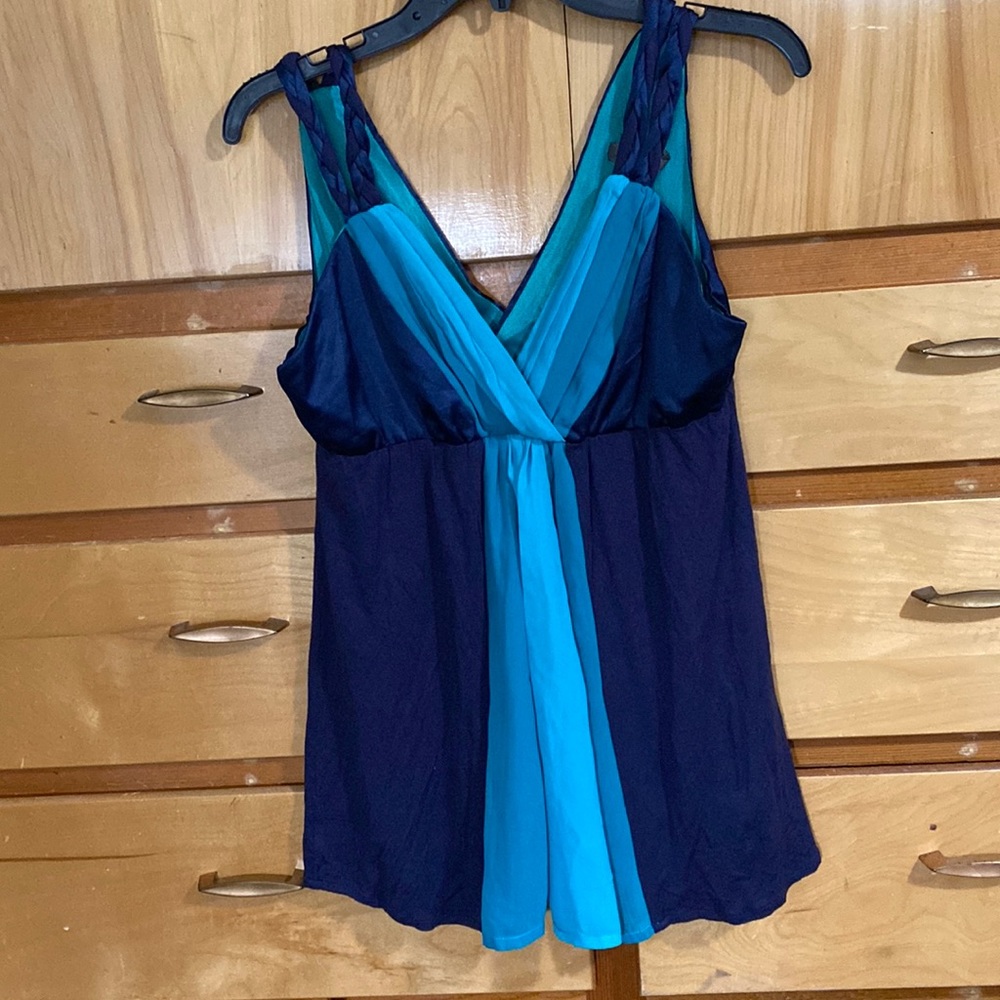 Love 21 Blue & Green Sleeveless Top